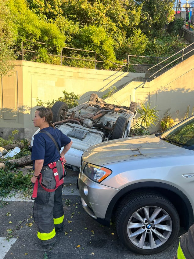 Watch This Car Take A Spectacular Leap Off A Public Stairway In San Francisco