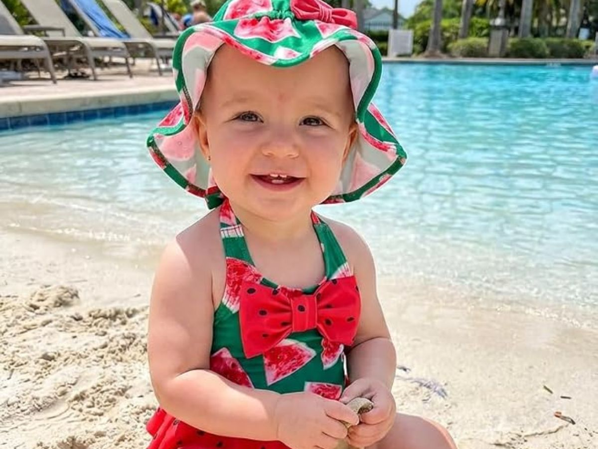 Baby & Toddler Girls Swimsuit w/ Matching Hat Under $8 on Amazon (Reg. $15)