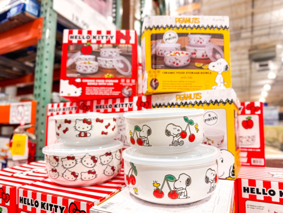 Costco Has the Cutest Peanuts & Hello Kitty Food Storage Bowls for Just $28.99