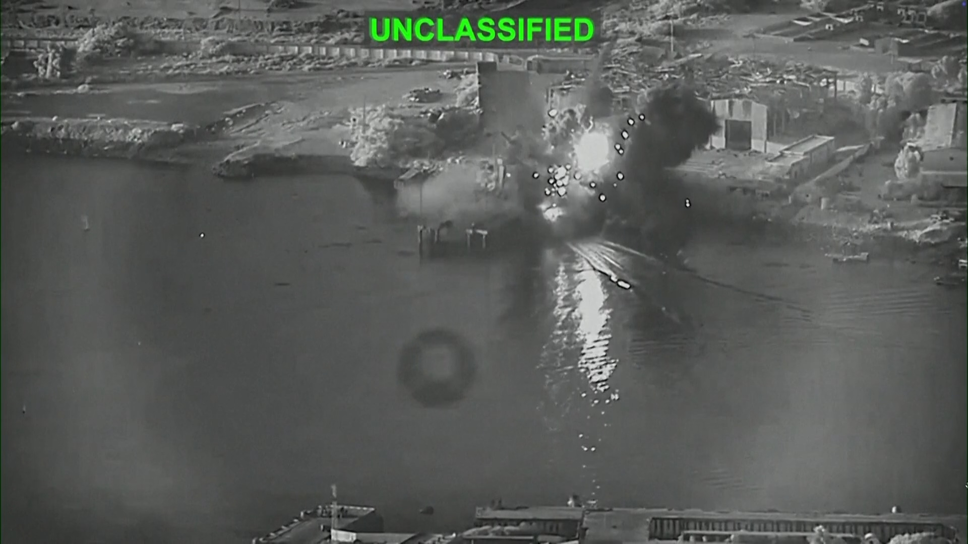 US strikes Iranian ship with drone boats in first-of-its-kind attack