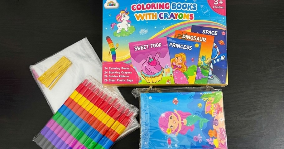 Mini Coloring Books 24-Pack Just $13.99 on Amazon (Crayons & Gift Bags Included)