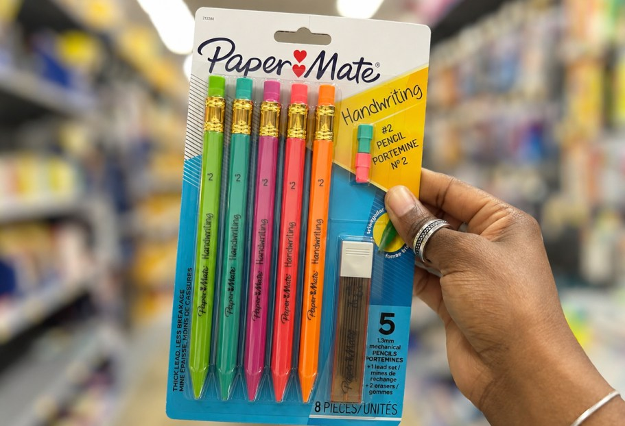 Paper-Mate Triangular Mechanical Pencils 5-Pack w/ Lead & Erasers Just $2 Shipped on Amazon