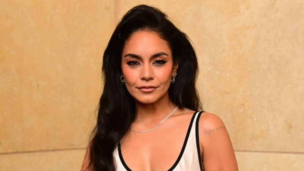 Vanessa Hudgens’ Slinky Plunging L’AGENCE Dress Proves Simple Does It