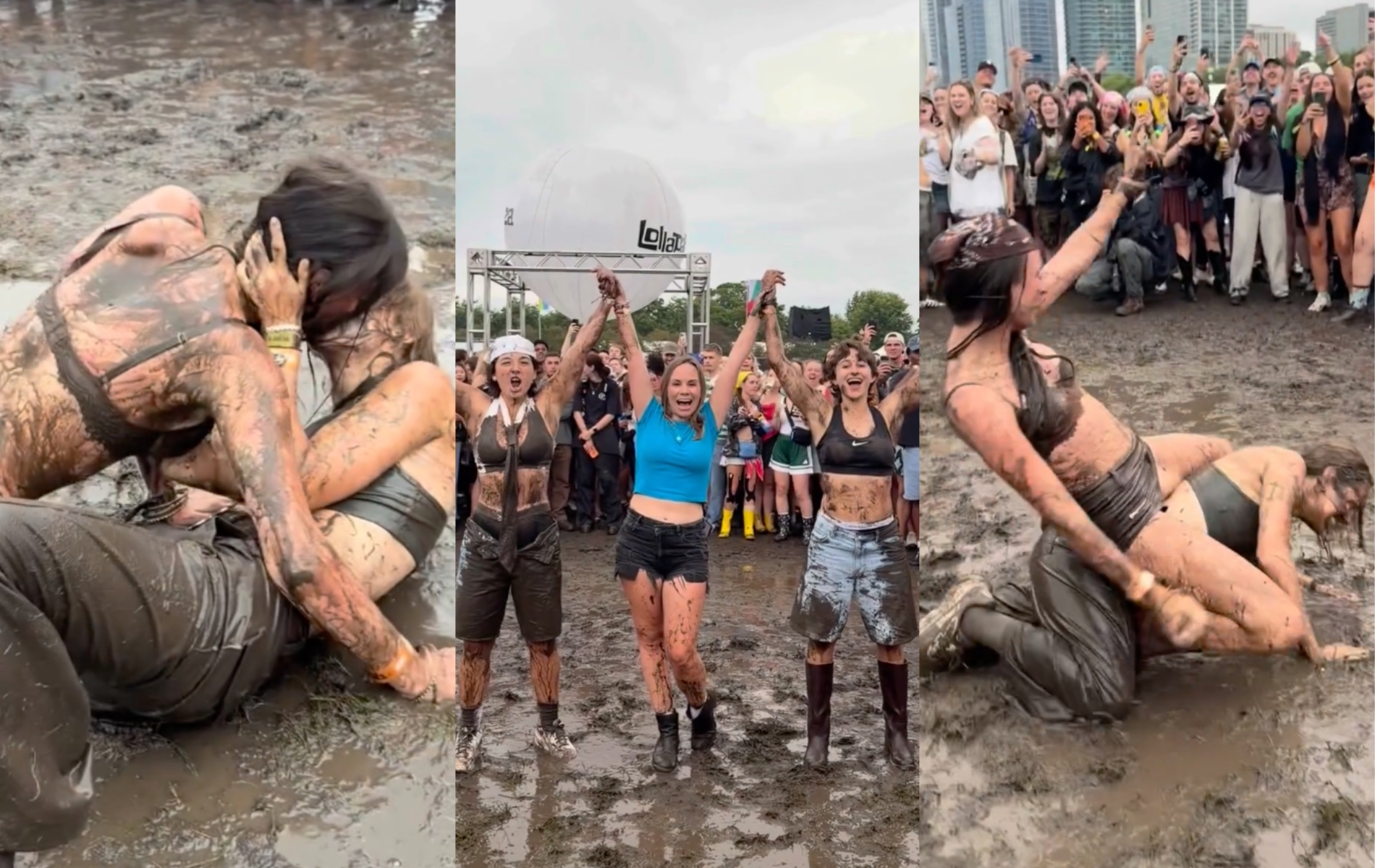 Lesbian mud wrestling becomes unexpected highlight of Lollapalooza as ‘hundreds show up’