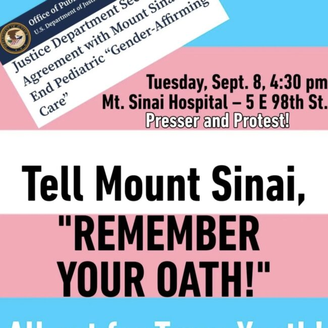 SHAME on you MOUNT SINAI : as a place that heals we expect so much better of you
