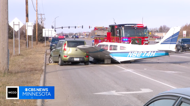 Plane Crashes Into Car On Freeway During Busy Rush Hour Traffic