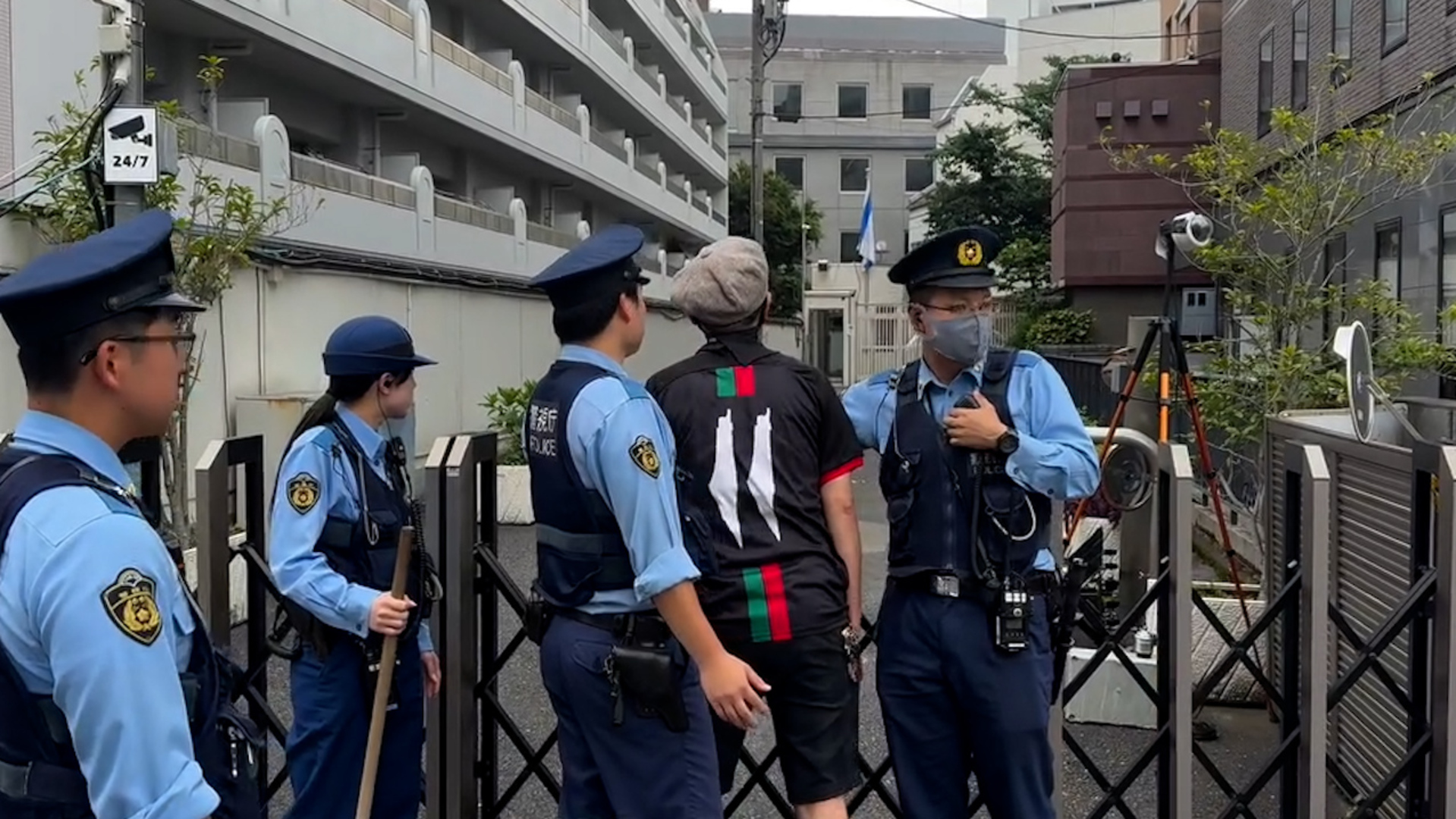 ‘Stop genocide’: Activist stopped by police at Tokyo’s Israeli Embassy