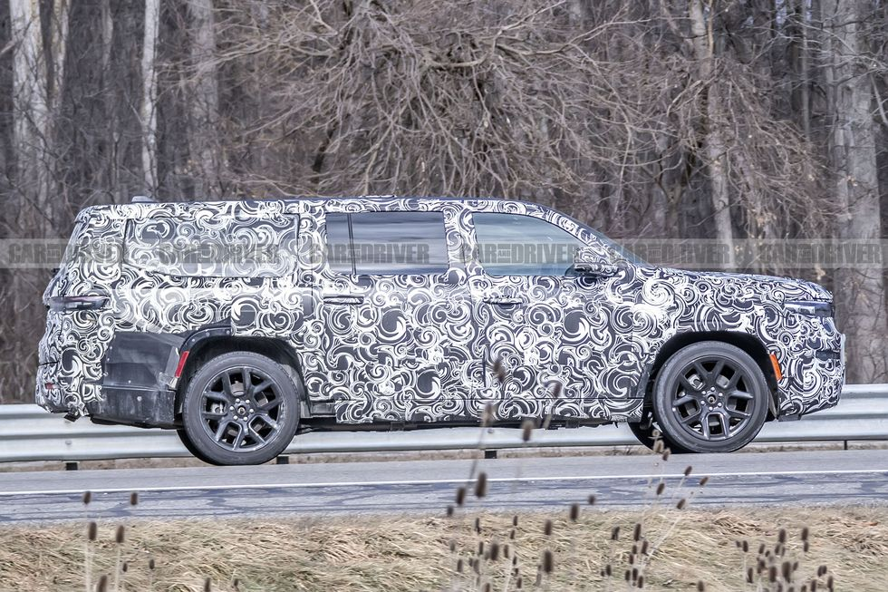Jeep Grand Wagoneer SUV Spied in Long-Wheelbase Form