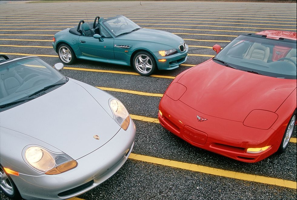 From the Archive: 1998 BMW M Roadster vs. Chevrolet Corvette vs. Porsche Boxster