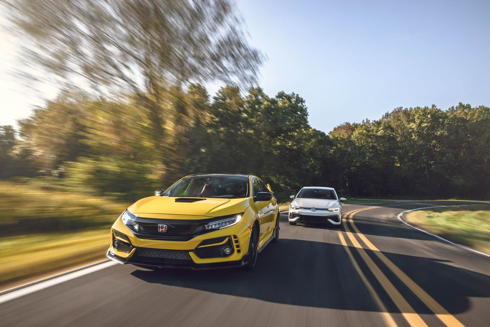 Comparison Test: 2021 Honda Civic Type R vs. 2022 VW Golf R