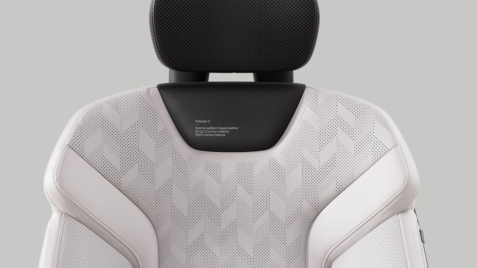 Polestar 3 Seat Labels Proclaim the EV's 'Green' Credentials