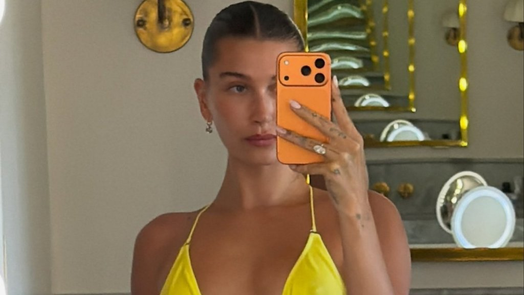 Hailey Bieber Sizzles in a Stringy Thong Bikini That Leaves Little Covered
