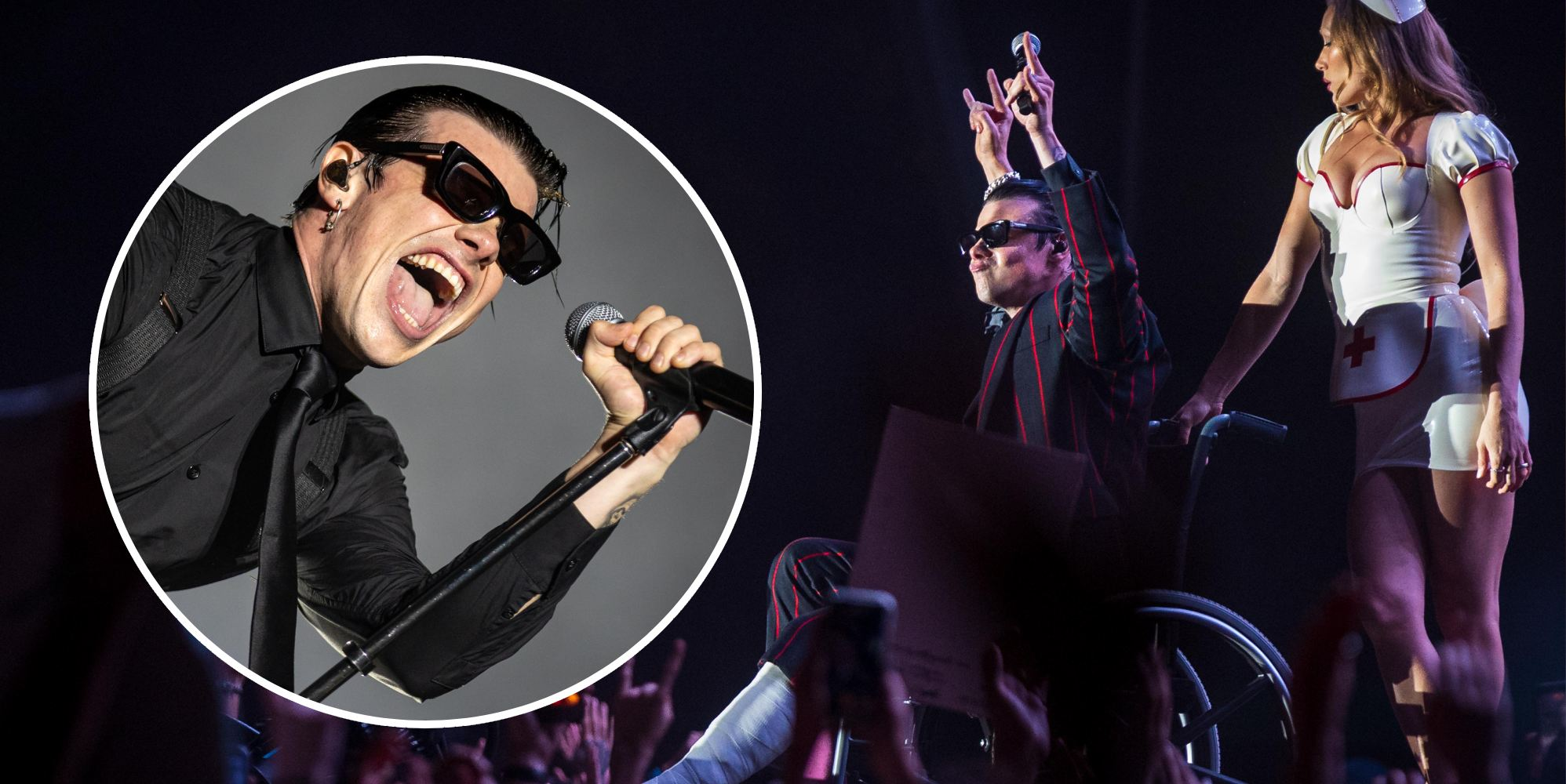 Yungblud crowdsurfs in wheelchair as he pushes through gig after broken leg