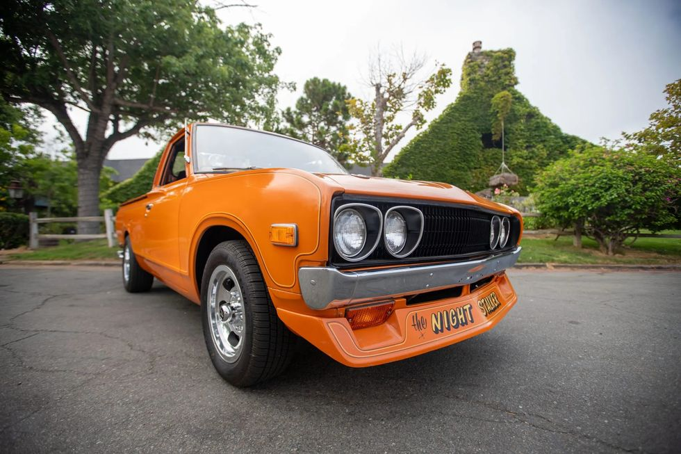 Check Out This Customized 1973 Datsun Pickup and Yamaha Motorcycle on BaT