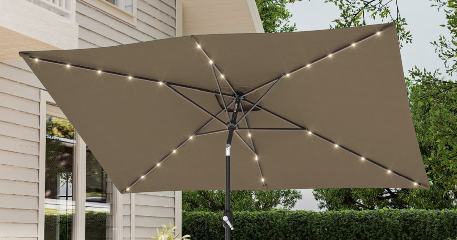 Tilt Market 10-Foot Patio Umbrella w/ Lights Just $38.75 Shipped on Lowes.com