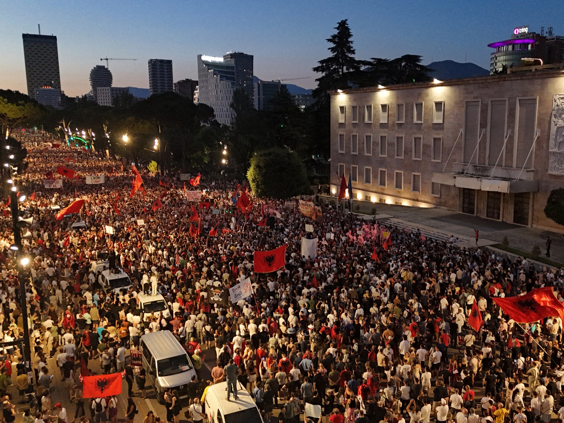Albanian court frees protesters who rallied against Kushner-linked resort