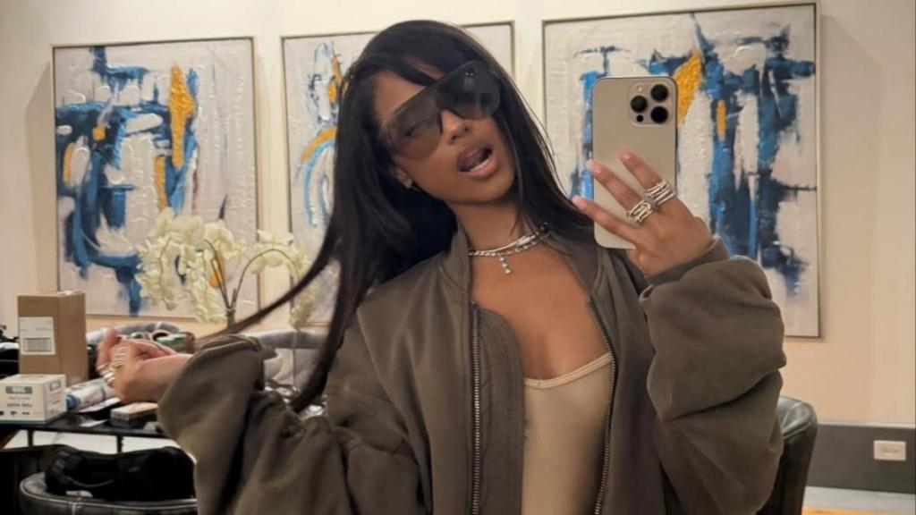 Tyla Lies in Bed in Unbuttoned Crop Top, Flaunting Her Midriff
