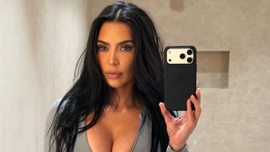 Kim Kardashian Nearly Spills Out of Plunging NikeSKIMS Bodysuit