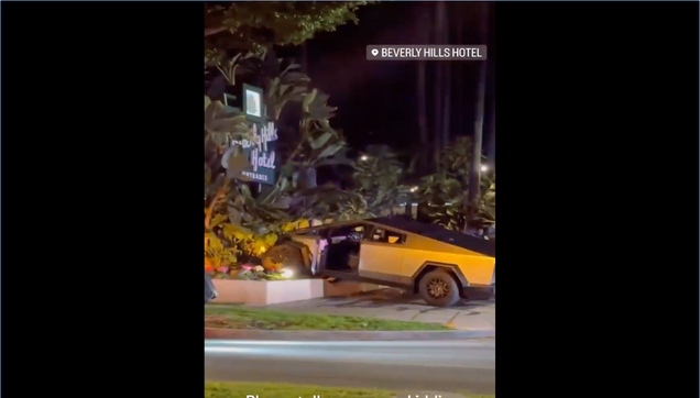 Rapper Crashed His Cybertruck Into Beverly Hills Hotel Sign Hours After Taking Delivery