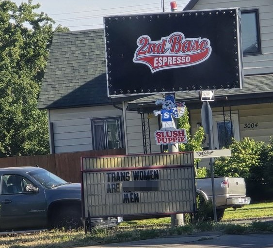 Washington coffee stand removes offensive transphobic sign after backlash