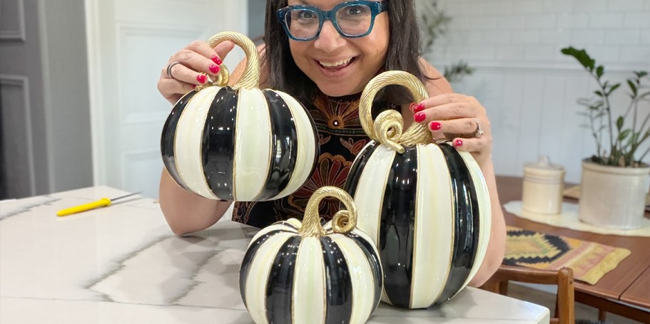 MacKenzie-Childs Pumpkins Are Fall Decor Goals (Save $110+ on This Elegant Trio!)