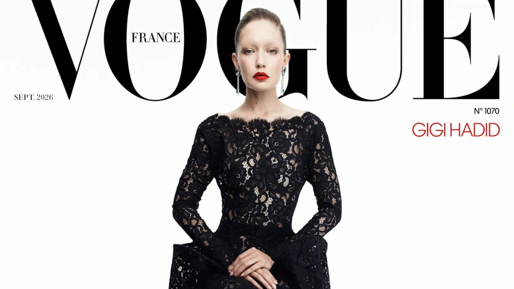 Gigi Hadid Serves Gothic Glamour in Saint Laurent on Vogue France’s September Cover