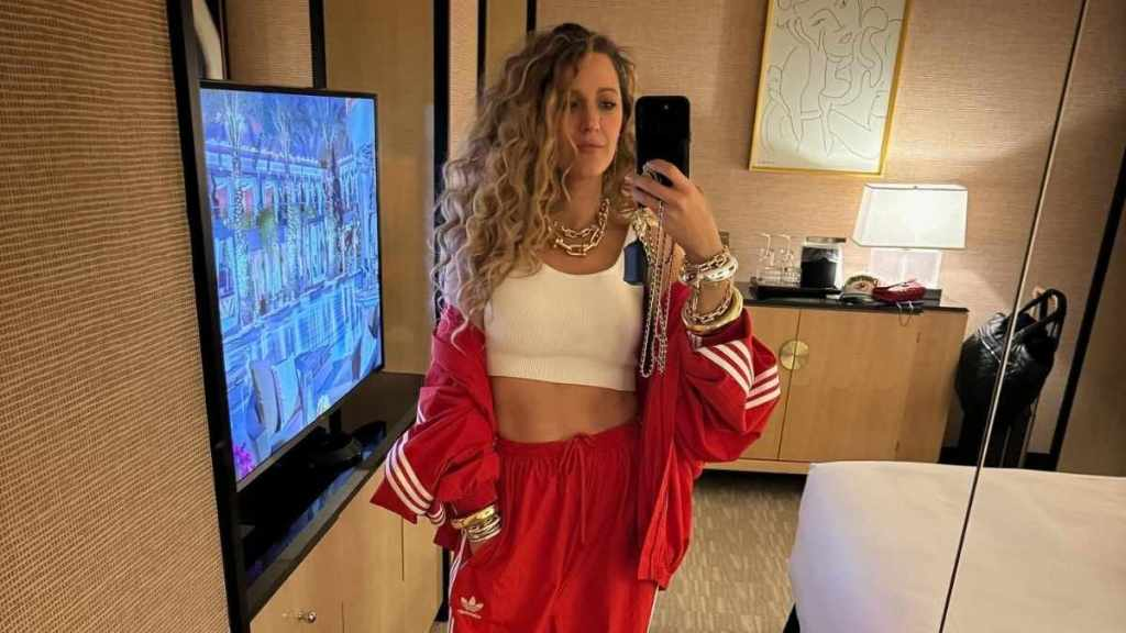 Blake Lively’s Plunging Unbuttoned Shirt Gets a Chic Fendi Upgrade