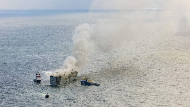 Suspected EV Fire Kills One And Burns 3,000 Cars On a Cargo Ship