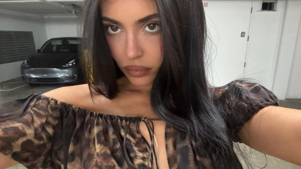 Kylie Jenner Flashes Lingerie in Unbuttoned Tom Ford Shirt & Sheer Skirt