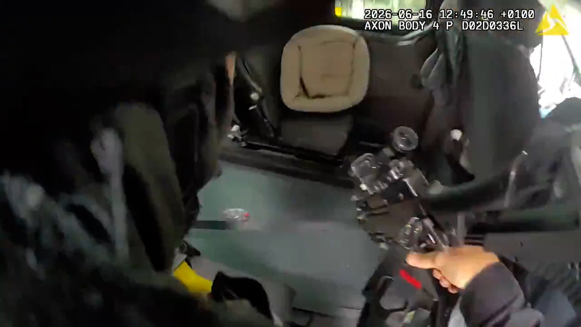 Bodycam shows driver offering armed police a lift mid-chase