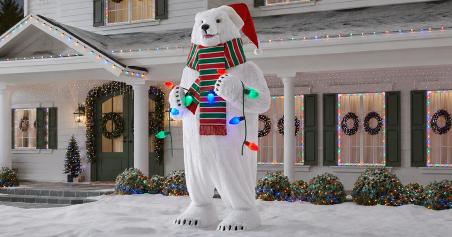 Home Depot’s Christmas Decorations Include a GIANT Polar Bear & More!