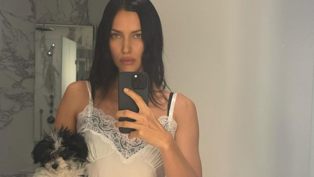 Irina Shayk Poses Completely Topless Under Marella Power Suit