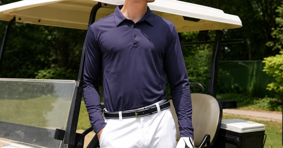 Men’s Long Sleeve Polo Shirt Only $9.99 on Amazon (Reg. $20) | Sun Protection & Quick-Drying