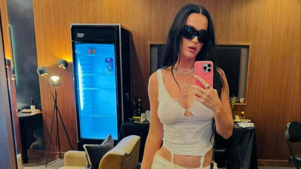 Katy Perry Almost Spills Out of Barely-There Bra With Micro Shorts