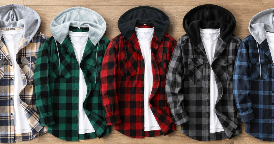Men’s Flannel Hoodies 5-Pack Just $29.99 Shipped on Amazon (Only $6 Each!)